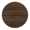 TREXM 5-Piece Retro Functional Dining Set, Round Table with a 16"W Leaf and 4 Upholstered Chairs for Dining Room and Living Room (Walnut)