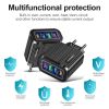 Luminescent 4USB Mobile Phone Charging Head European Standard Travel Charging Stripe USB Smart Tablet Charger