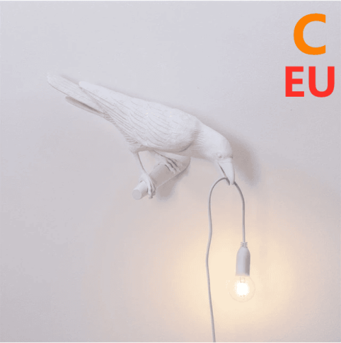 Creative Auspicious Bird Resin Wall Lamp Decoration