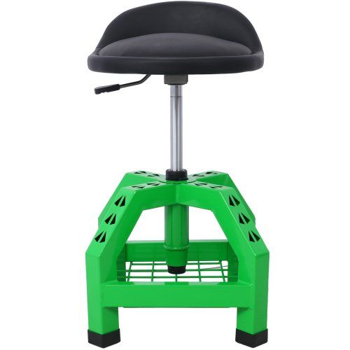 Pneumatic 360 Degree Swivel Stool, Mechanics Rolling Creeper Seat, Heavy Duty Rolling Mechanics Stool, Shop Stool With Casters Red