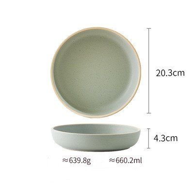 Pure color matte ceramic plate