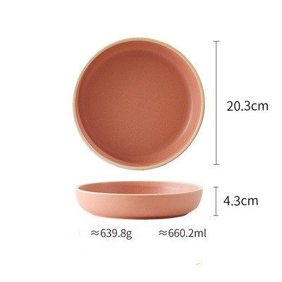 Pure color matte ceramic plate