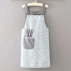 1pc Polyester Cotton Apron, Cute Rabbit Ears Apron, Adjustable Strap And Large Pockets Apron, Kitchen Cooking Baking Bib Apron, Chef Apron (Color: Pink)