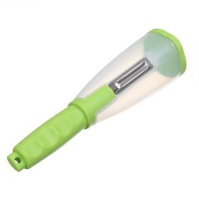 Multifunctional Storage Type Peeling Knife With Storage Tube Peeler Vegetable Fruit Peeling Supplies Household Supplies Kitchen Gadget (Color: White)