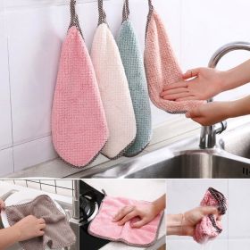 Kitchen daily dish towel;  dish cloth;  kitchen rag;  non-stick oil;  thickened table cleaning cloth;  absorbent scouring pad (Color: Multi)