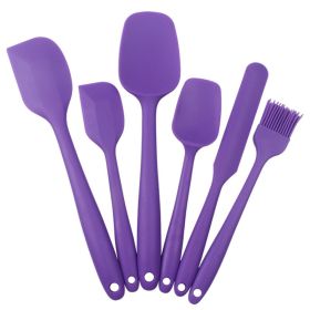6pcs Silicone Kitchenware Set; Kitchen Supplies; Baking Supplies; Large Scraper; Spatula; Baking Tools; Cake Cream Spatula; Kitchen Tool Set (Color: 6PCS Blue)
