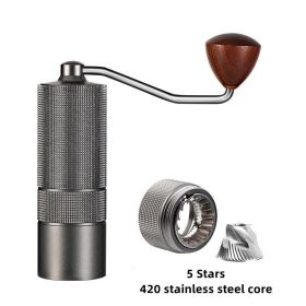 Portable Manual Coffee Bean Grinder High Quality CNC Stainless Precision Steel Core Bean Crusher Kitchen Supplies (Color: stainless steel)