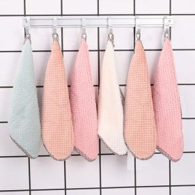 4pcs Thickened Dish Towel; Hanging Hand Towels; Kitchen Rag With Hanging Loop; Bathroom Hand Towels (size: Black)
