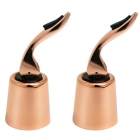2pcs Stainless Steel Wine Bottle Corks, Fresh Red Wine Corks, Metal Corks, Champagne Corks (Color: Double Sanding)
