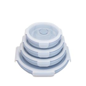 Silicone lunch box (Color: Blue1)