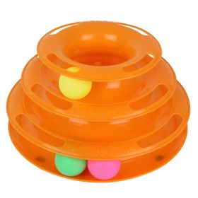 Pet Cat Crazy Ball Disk Interactive Toys Amusement Plate Trilaminar Funny Toy (Color: green)