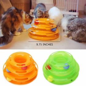 Pet Cat Crazy Ball Disk Interactive Toys Amusement Plate Trilaminar Funny Toy (Color: 1 Piece)