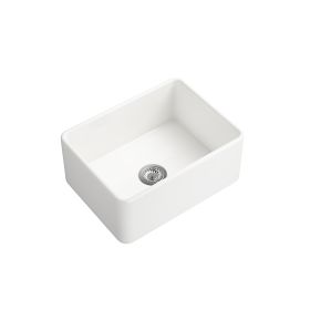 Inch White Farmhouse Sink Deep Apron Sink Undermount Farmhouse Kitchen Sink Single Farm Sink (Color: Red)
