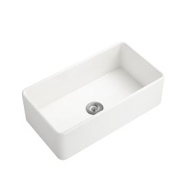 Inch White Farmhouse Sink Deep Apron Sink Undermount Farmhouse Kitchen Sink Single Farm Sink (Color: Slicer)