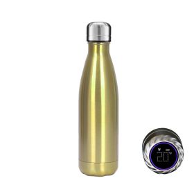 Aquaala UV Water Bottle With Temp Cap (Color: SOLID STEEL # 11)