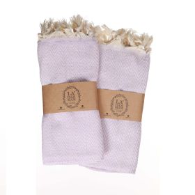 Zigzag Turkish Cotton Kitchen / Hand Towel 2 pack 40x18 in (Color: green)