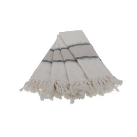 Smyrna Turkish Hand / Kitchen Towel 4 pack 23x17in (Color: gray stripe)