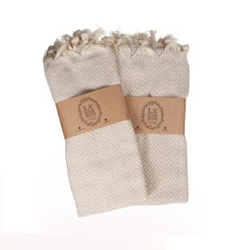 Zigzag Turkish Cotton Kitchen / Hand Towel 2 pack 40x18 in (Color: Blue)